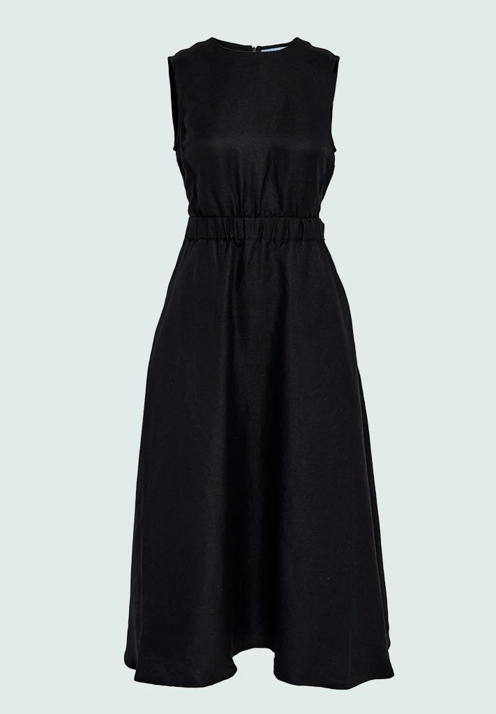 Minus Sabbi Midi Linen Dress - Black
