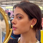 The Hoop Station Matt Sculpted Earrings - Gold