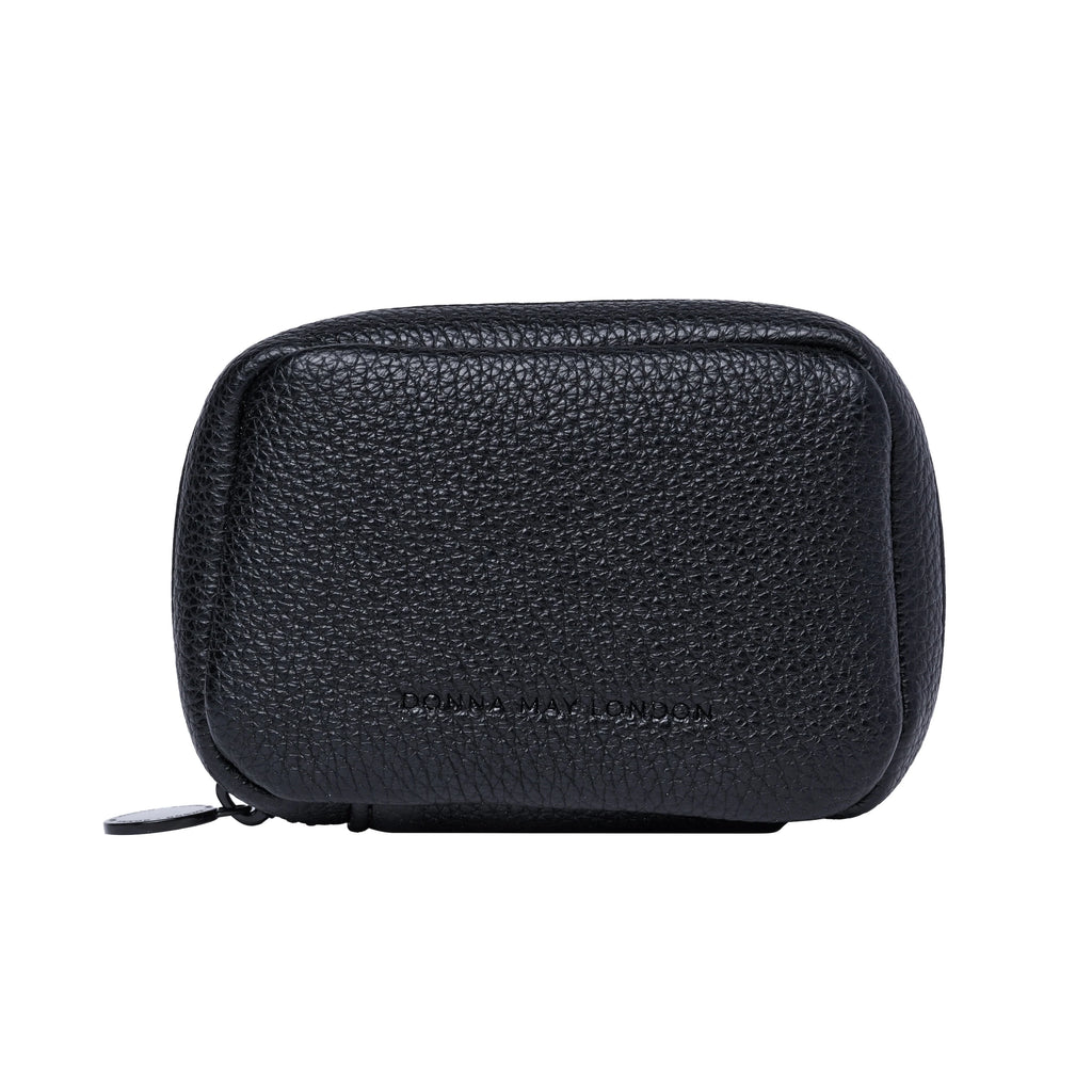 Donna May London Portable Pill Organiser - Sleek Black Leather