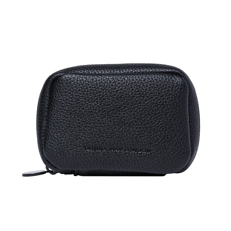 Donna May London Portable Pill Organiser - Sleek Black Leather