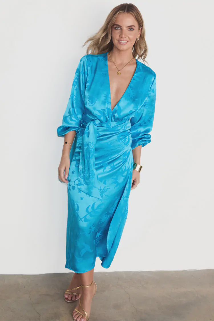 Never Fully Dressed Sundazed Vienna Dress Turquoise Lulu&M
