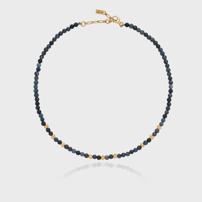 Anna Beck Dumortierite Beaded Necklace - Gold