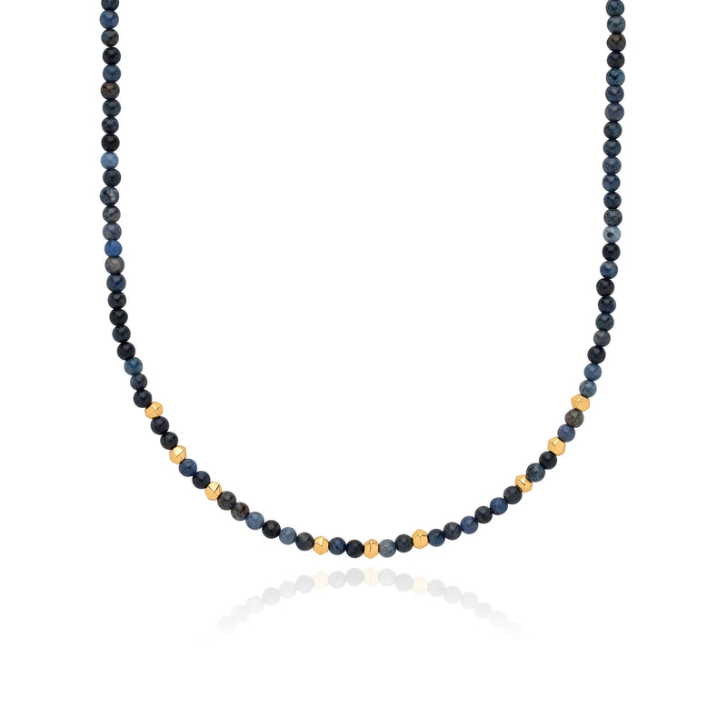 Anna Beck Dumortierite Beaded Necklace - Gold