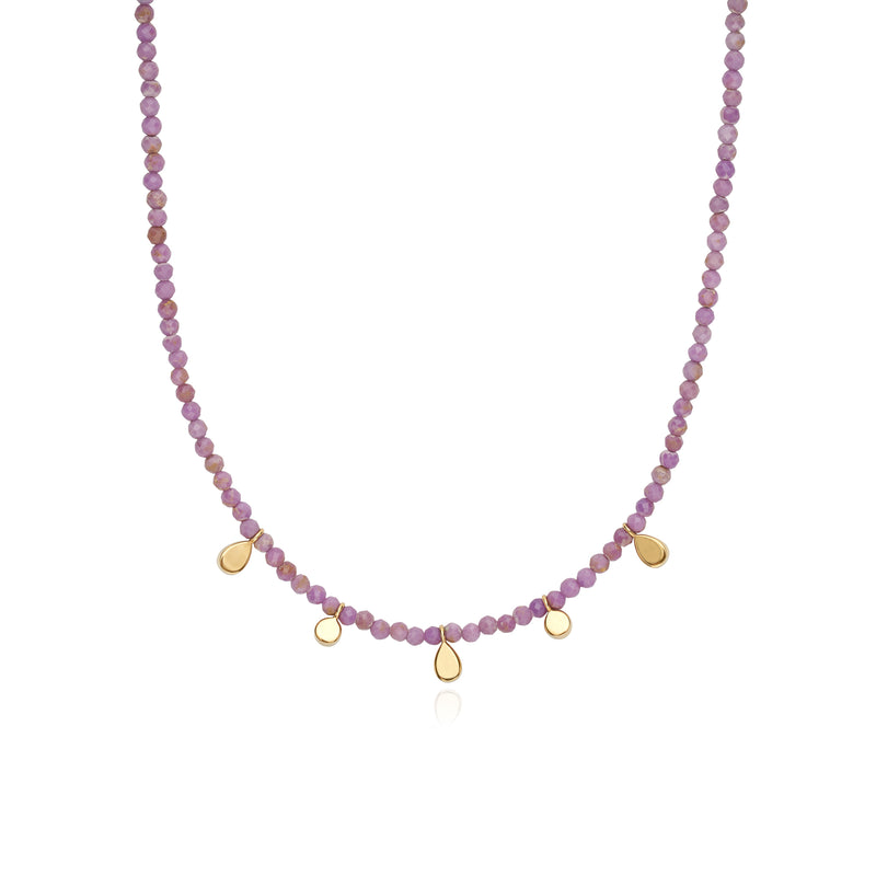 Anna Beck Vista Beaded Necklace - Lilac/Turquoise/Gold
