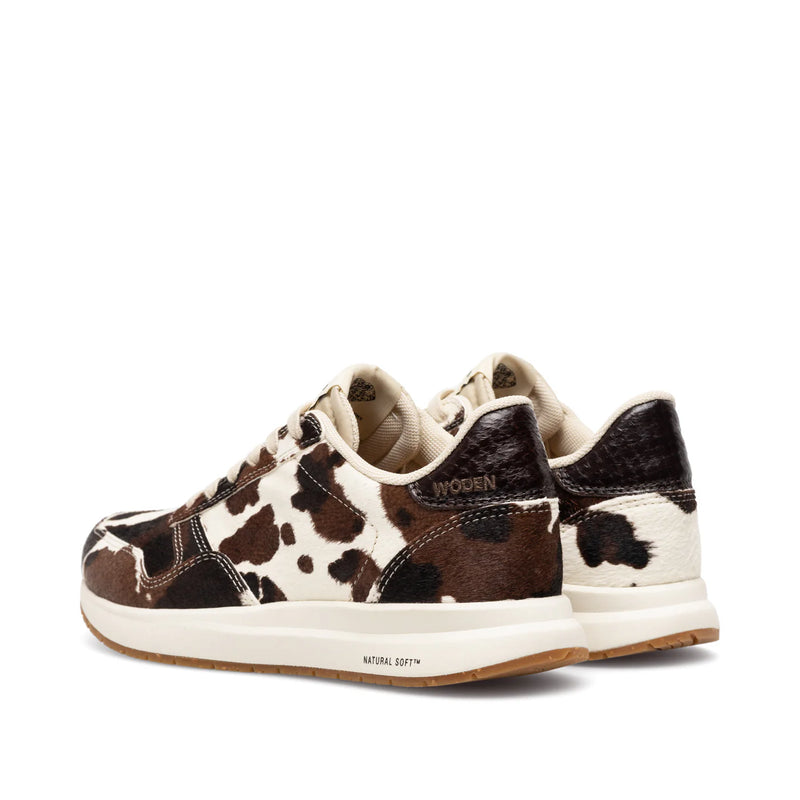 Woden Nicoline Animal Print Trainer - Cow