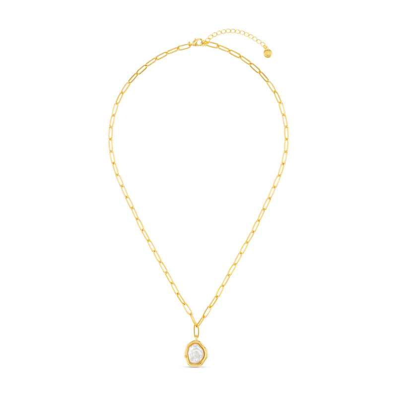 Orelia Organic Molten Pearl Pendant Necklace