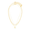 Orelia Mini Open Circle Textured 3-Row Necklace