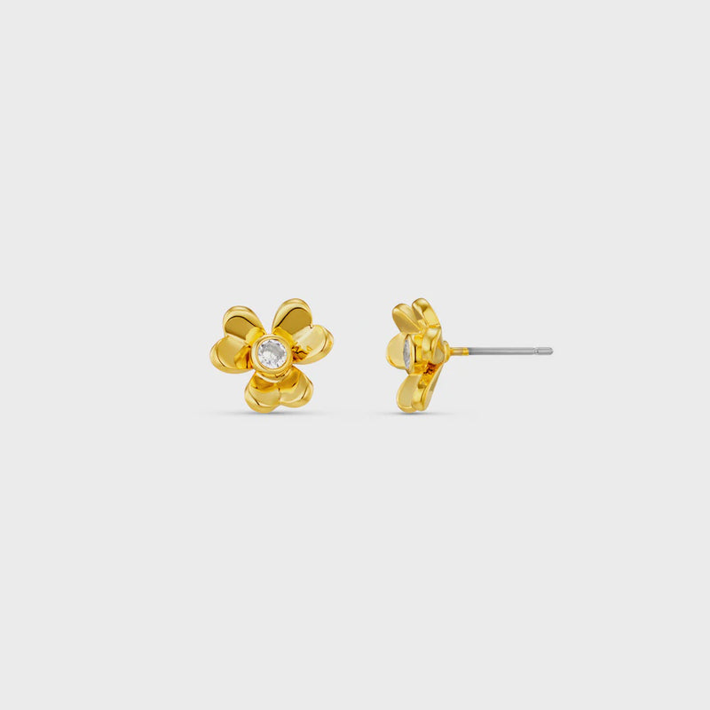 Orelia Floral Clover Stud Earrings