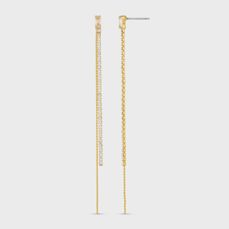 Orelia Baguette & Crystal Fine Drop Earrings