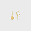 Orelia Shell Charm Micro Hoops - Gold