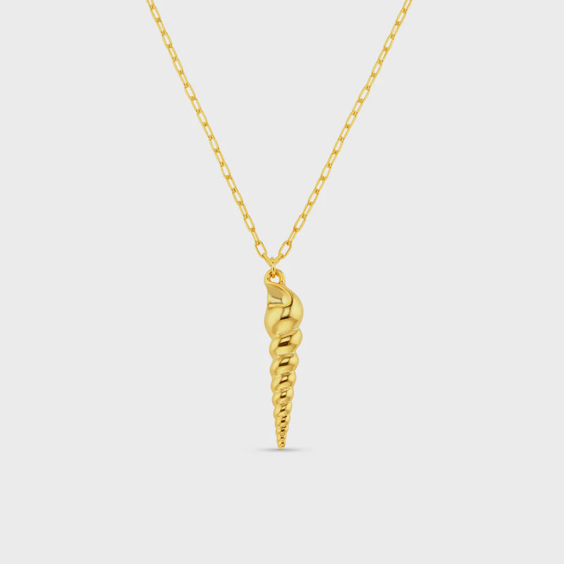 Orelia Spiral Shell Charm Necklace. - Gold