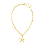 Orelia Statement Polished Starfish Charm Necklace  - Gold