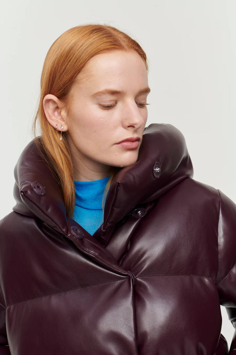 Jakke Patricia Faux Leather Quilted Jacket - Burgundy