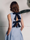 Vivere Pippa Occasion Bow Back Dress - Light Blue