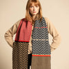 Green Thomas Pixel Blanket Scarf - Camel Poppy