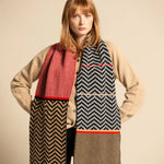 Green Thomas Pixel Blanket Scarf - Camel Poppy