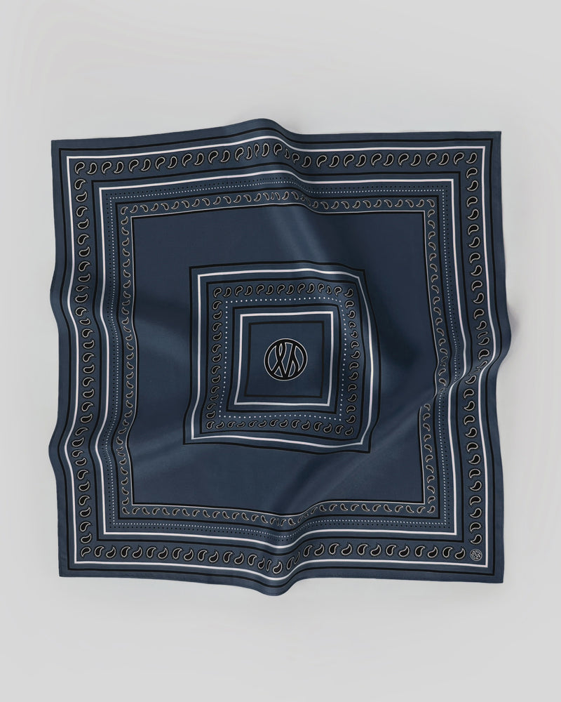 Lescarf Paisley Scarf - Navy