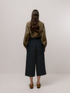 Emin + Paul Cropped Elastic Waist Culottes - Navy