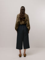 Emin + Paul Cropped Elastic Waist Culottes - Navy