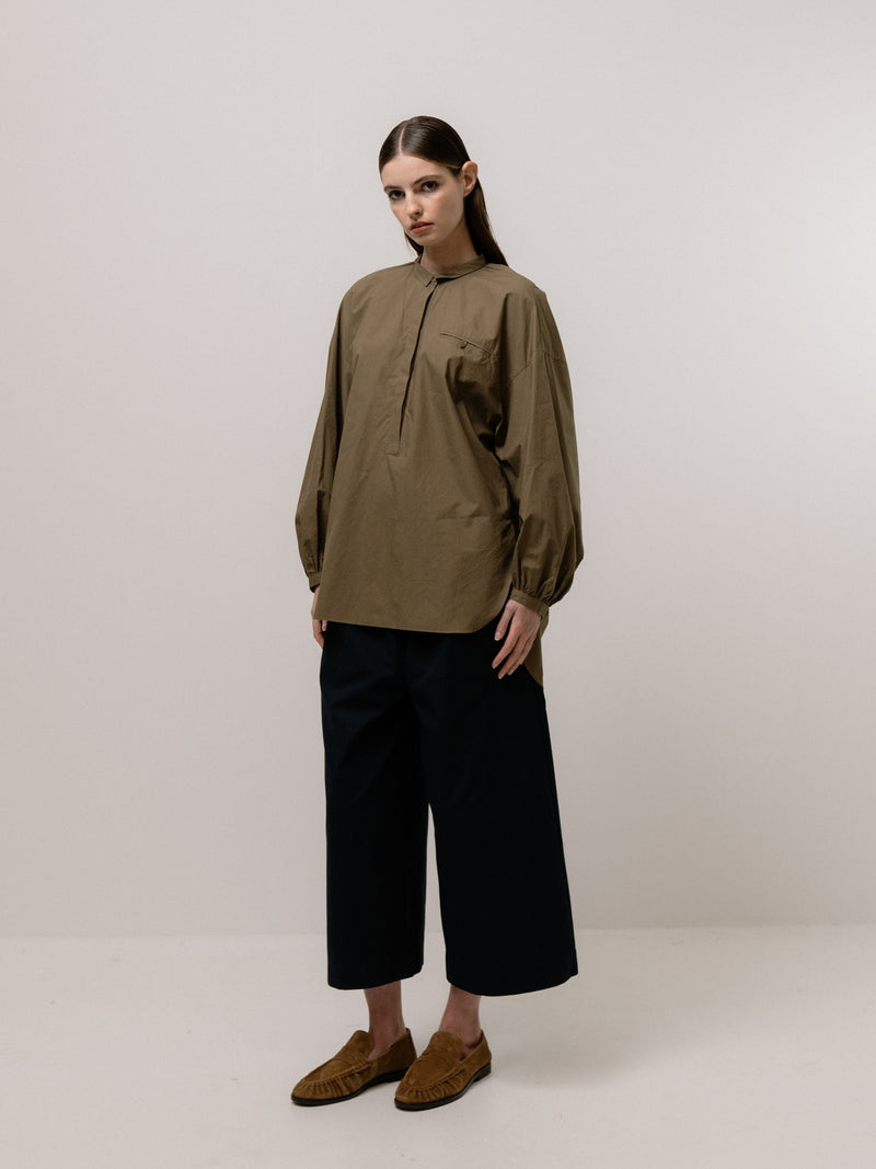 Emin + Paul Cropped Elastic Waist Culottes - Navy