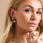 Scream Pretty Hannah Martin Baroque Pearl Huggie Earrings - Gold Plated