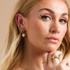 Scream Pretty Hannah Martin Pearl Huggie Earrings - Gold