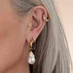 Scream Pretty Hannah Martin Pearl Huggie Earrings - Gold