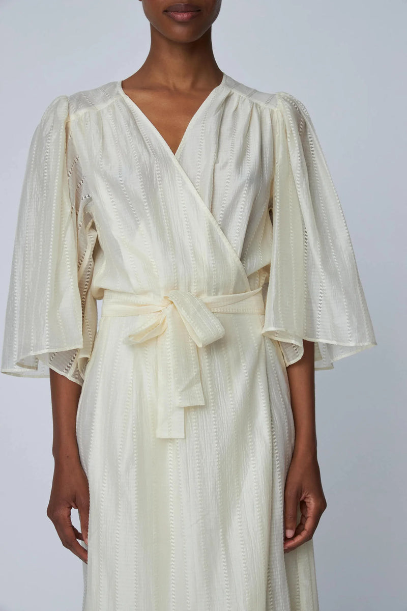 Stella Nova Pointelle Wrap Dress - Vanilla