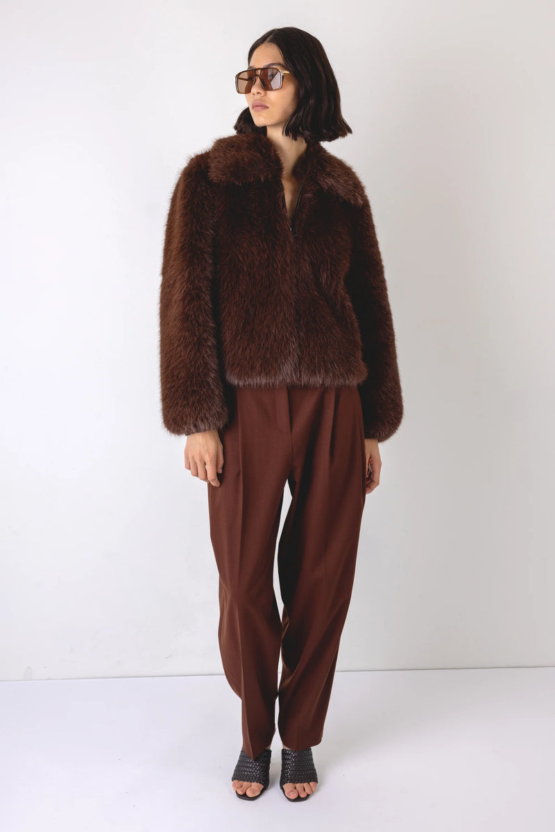 Vivere Indie Short Hair Jacket - Brown