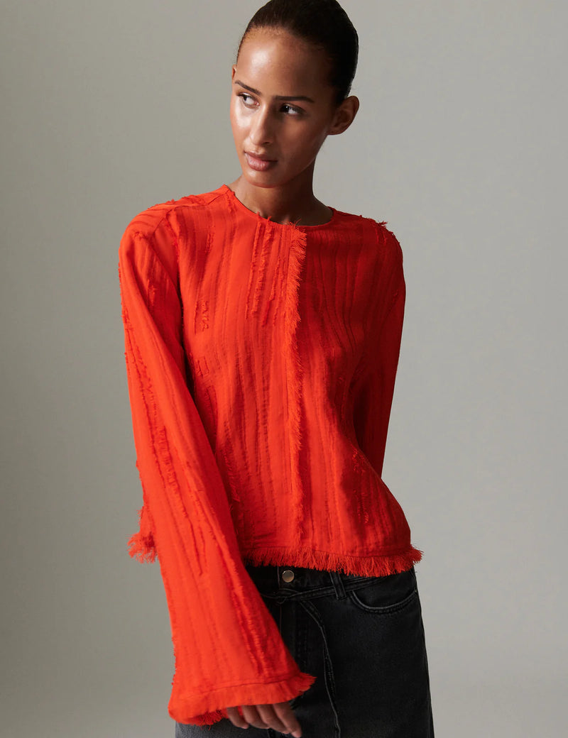 Day Birger Et Mikkelson Ralph Fringe Blouse - Fiery Red