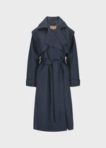 BRGN Regndrape Trench - Navy Pinstripe