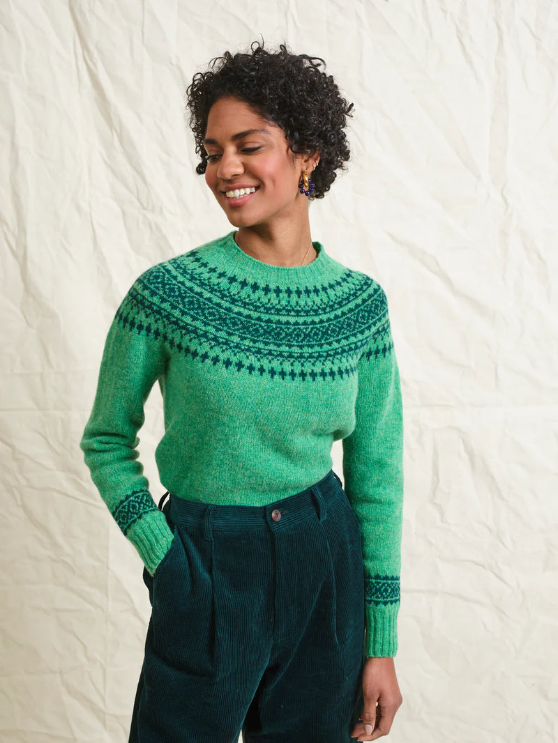 Lowie Snow Scottish Made Lambswool Jumper - Mint