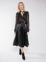 Nooki Sheerin Metallic Jacquard Blouse - Black