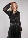Nooki Sheerin Metallic Jacquard Blouse - Black