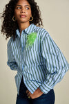 Pom Amsterdam Striped Poplin Blouse - Cloudy Blue