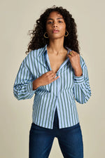 Pom Amsterdam Striped Poplin Blouse - Cloudy Blue