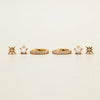 Orelia Pave Starburst & Opal Mini Micro 3 Pack Earrings