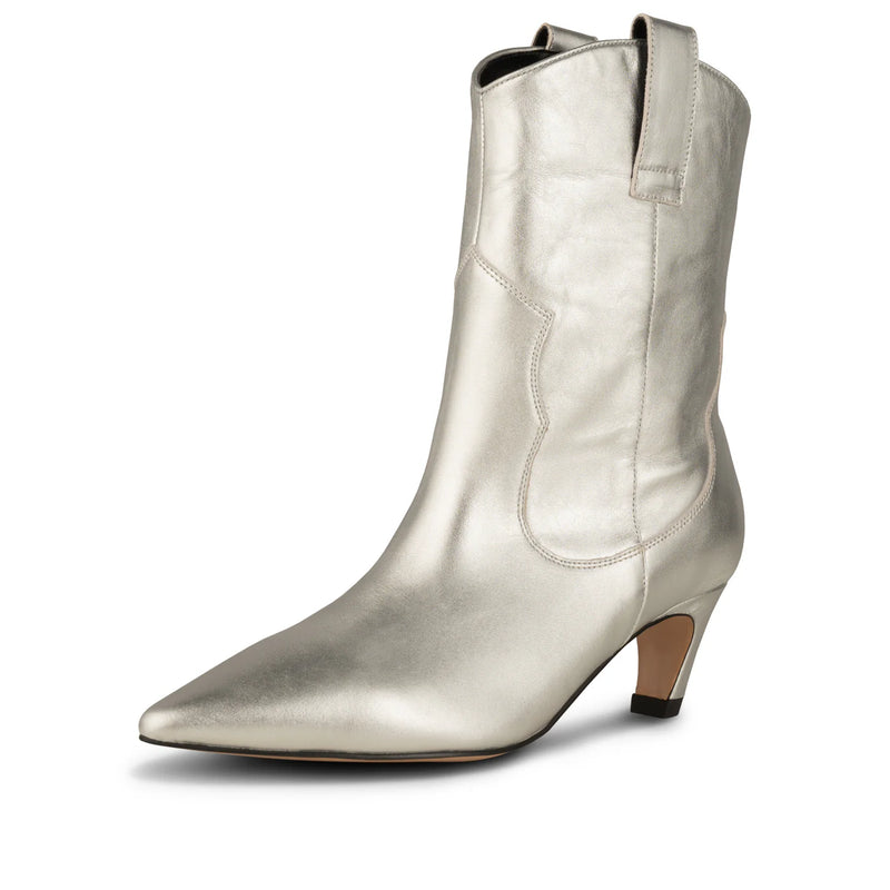Shoe The Bear Dicte Western Boot - Silver Metallic