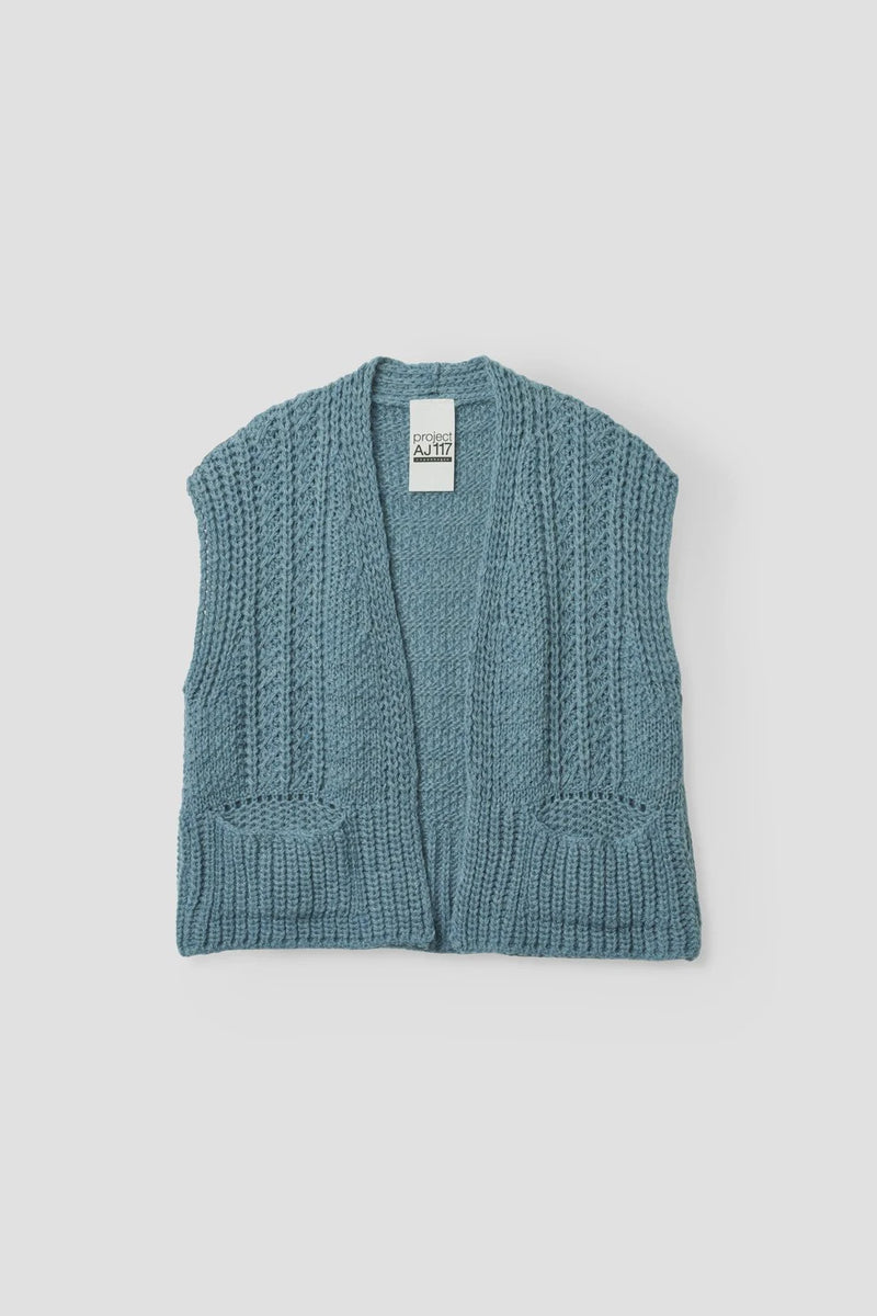 Project AJ Susie Knitted Sleeveless Vest - Indigo