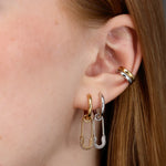 Scream Pretty Hannah Martin Safety Pin Charm Hoop Earrings - Gold