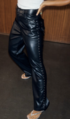 Never Fully Dressed Faux Leather Stud Jeans - Black