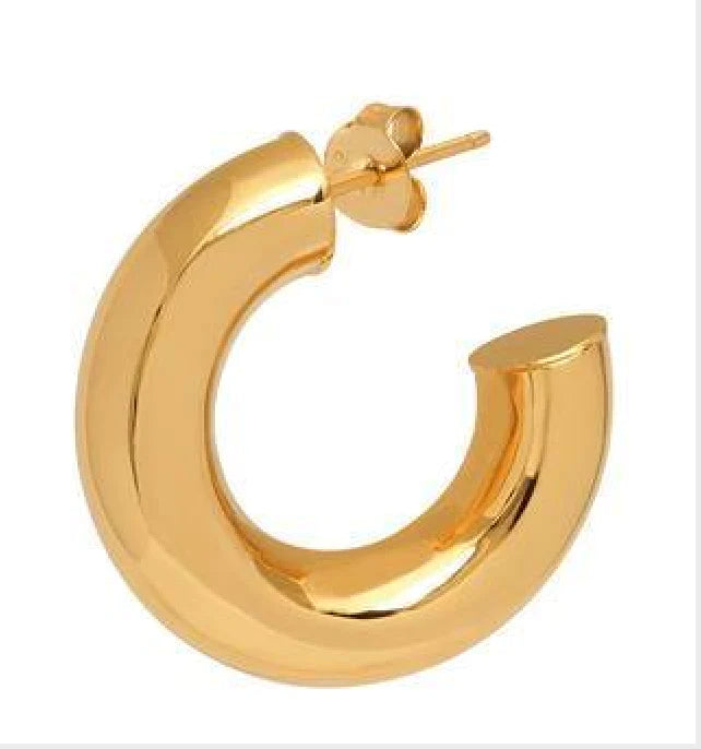The Hoop Station Chunky Shiny Large Hoops - Gold