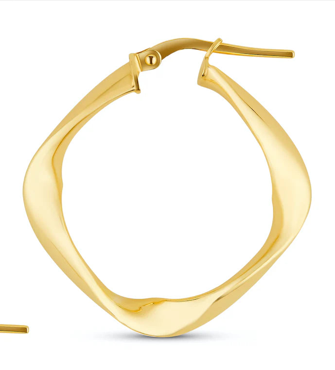The Hoop Station Square Tiny Small Hoops - Gold
