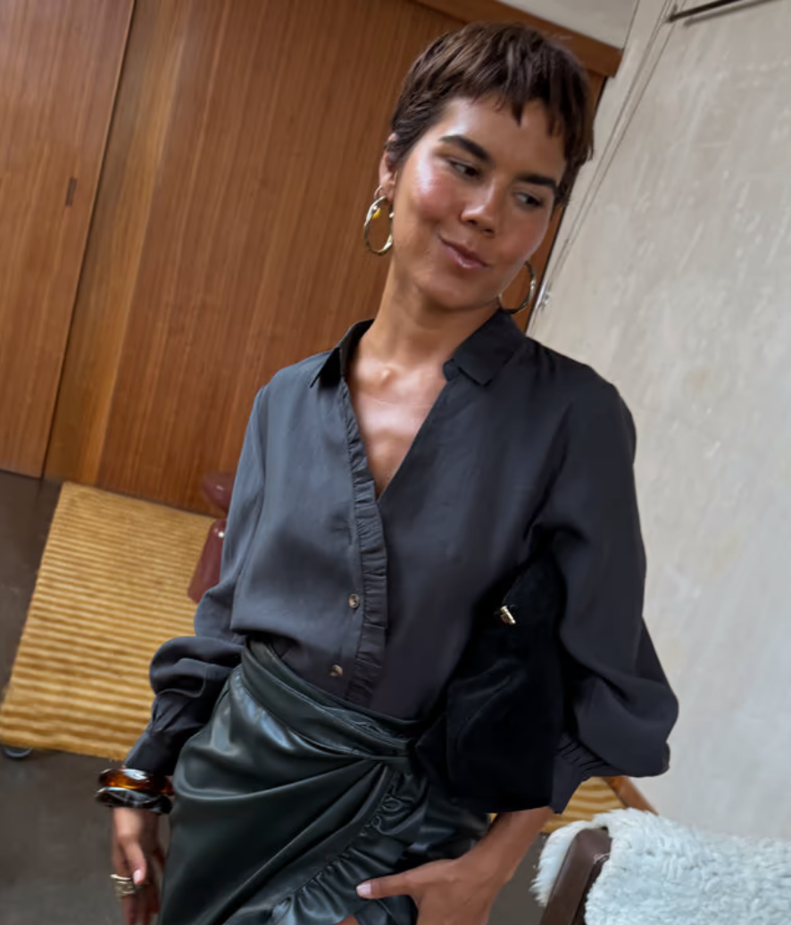 Never Fully Dressed Miley Ruffle Shirt - Bottle Green
