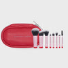 Donna May London 8-Piece Travel Makeup Brush Set Case - Red