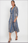 Onjenu Amy Dress - Snake Blue Grey Print