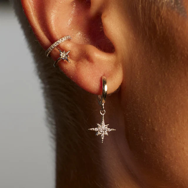 Scream Pretty Starburst Hoop Earrings - Gold