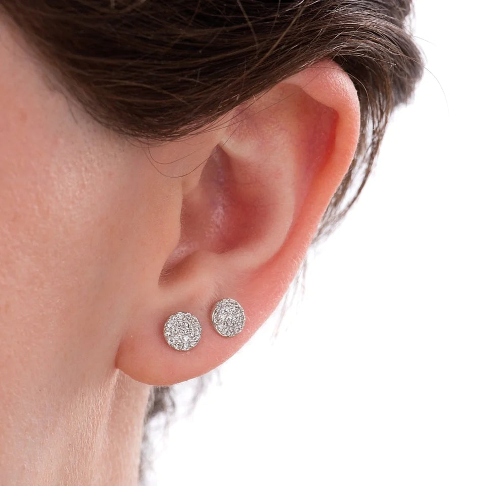 Scream Pretty Pave Circle Stud Earrings - Available in Two Different Colours