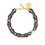 Vanessa Baroni Turtle Necklace Short -  Dark Brown Marble