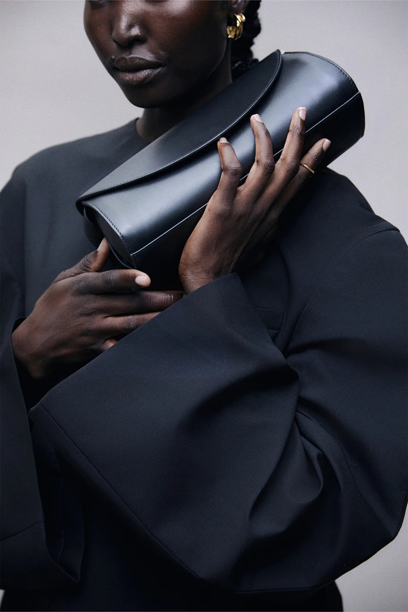 Aleo Sophie Leather Handbag - Black